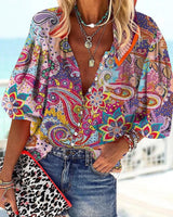 Vanessa | Trendy Boho Casual V Ausschnitt Bluse – CSCX12-0315