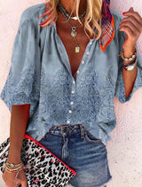 Vanessa | Trendy Boho Casual V Ausschnitt Bluse – CSCX12-0322