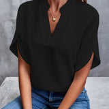 Lesly - Stilvolle Bluse mit V-Ausschnitt für Damen – Schwarz