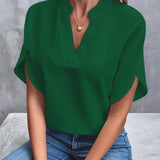 Lesly - Stilvolle Bluse mit V-Ausschnitt für Damen – Grün