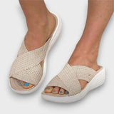 Sana – Bequeme Sommerschlupfsandalen – Creme