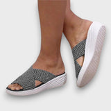 Sana – Bequeme Sommerschlupfsandalen – Grau