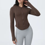 Werosa | Atmungsaktive Fitnessjacke für Damen Winter – Dunkelbraun