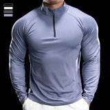 Eltron | Schnelltrocknendes Fitnessshirt für Herren Kompression – Grau Blau