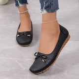 Velurette™ – Elegante Damen Loafer mit Schleifen-Design – Schwarz