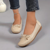 Velurette™ – Elegante Damen Loafer mit Schleifen-Design – Beige