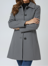Leonila™ - Damen-Wintermantel mit Einem Knopf – Grau