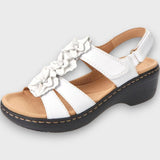 Brisella – Orthopädische Sandalen mit Keilabsatz – Weiß