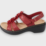 Brisella – Orthopädische Sandalen mit Keilabsatz – Rot
