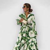 Virginia | Elegantes, raffiniertes langes Kleid – Grün