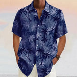 Vicente- Luftiges Hemd mit Kokosnuss-Print – Blau