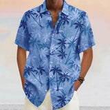 Vicente- Luftiges Hemd mit Kokosnuss-Print – Hellblau