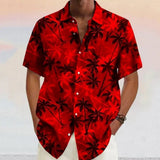 Vicente- Luftiges Hemd mit Kokosnuss-Print – Rot
