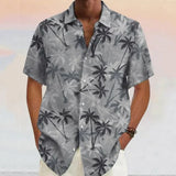 Vicente- Luftiges Hemd mit Kokosnuss-Print – Schwarz