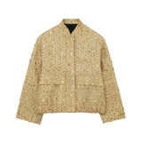 Saskia | Oversize Paillettenjacke – Gold