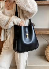 Handtasche Damen – Vegane Leder Tasche – Elegant & Alltag – Schwarz