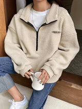 Kate – pullover-sweatshirts mit reißverschluss – Beige