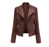 Vintage-Inspirierte Bikerjacke - Lily – Braun