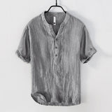 Gaferino - Herren Sommer Leinenhemd – Grau
