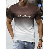 Josiah - Bedrucktes T-Shirt mit Farbverlauf für Herren – Braun Weiß ombré