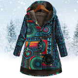 Geblümte kapuzenjacke – camryn – Blau