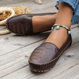 Vintellea™ – Elegante Damen Loafer mit Retro Perforation – Kaffee