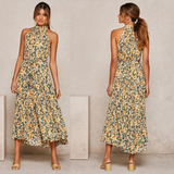 Violette Kleid | Sommer und modern – Blumenmuster Gelb