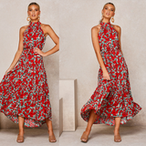 Violette Kleid | Sommer und modern – Blumenmuster Rot