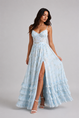 Savenora | Elegantes fließendes Sommerkleid – Blau