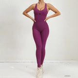 Virex | Atmungsaktiver Sport-Overall für Damen Flexibel – Dunkel Lila