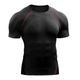 Vortan | Atmungsaktives Kompressionsshirt für Herren Performance – Schwarzrot