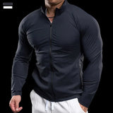 Zevaro | Schnelltrocknende Trainingsjacke für Herren Slim Fit – Dunkelblau