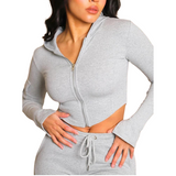 Evaria | Atmungsaktives Crop Sport Top für Damen Sommer – Grau