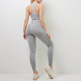 Vortixa | Flexibles Sport-BH und Leggings Set für Damen Sommer – Grau