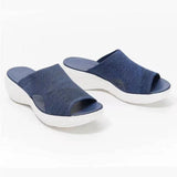 Tania - Orthopädische Stretch-Sandalen Mit Memory-Schaum, Hoher Fußgewölbeunterstützung, Waschbar – Blau