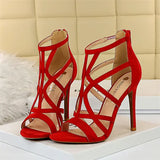Valencia – Elegante High Heels-Sandalen – Rot