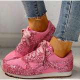 Trendy Damen Glitter Sneakers - Miranda – Rosa