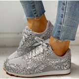 Trendy Damen Glitter Sneakers - Miranda – Silber