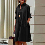 Maris – Lässiges Kleid mit Taschen – Schwarz