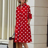 Maris – Lässiges Kleid mit Taschen – Rot / Weiß