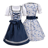 Damen Traditionelles Blau Oktoberfest Dirndl Kleid – Blau