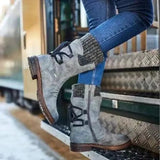Stella | Gepolstert Runde Spitze Stiefel – Grau