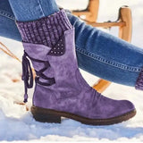 Stella | Gepolstert Runde Spitze Stiefel – Lila