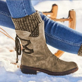 Stella | Gepolstert Runde Spitze Stiefel – Khaki