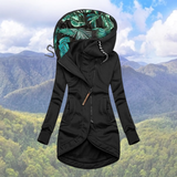 Winterjacke Damen Mit Kapuze | Asymmetrischer Reißverschluss Lang – Schwarz