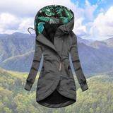 Winterjacke Damen Mit Kapuze | Asymmetrischer Reißverschluss Lang – Grau