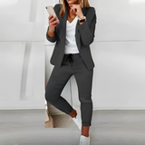 Nadien - Stilvolles und bequemes Blazer-Set für Damen – Grau