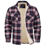 Herren Kariertes Fleecejacke | Freizeit Winterbekleidung – Rot