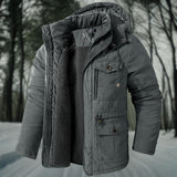 Herren Winterjacke | Lässig mit Kapuze und Taschen – Grau