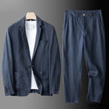 Herren Anzugset | klassische Ausführung mit Jacke Weste und Hose – Dunkel Blau